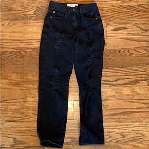 Black Ripped Mom Jeans